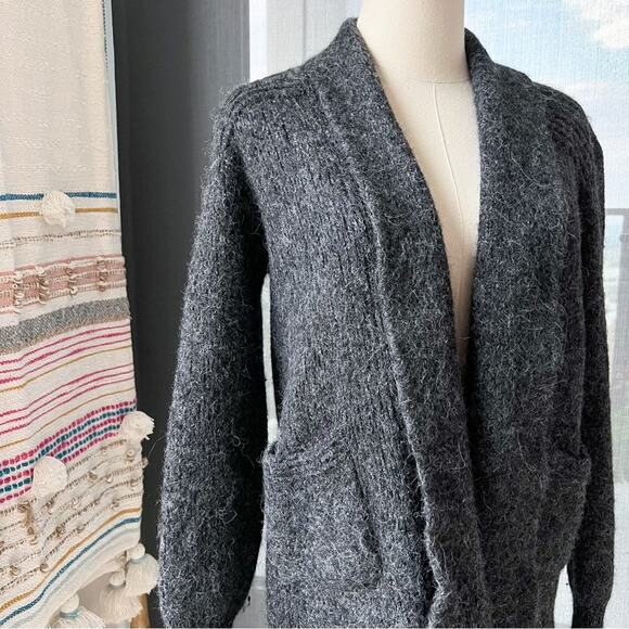 Simply Natural Grey Alpaca Acrylic Open Front Cardigan Sweater Women’s Size S-M - Picture 2 of 9